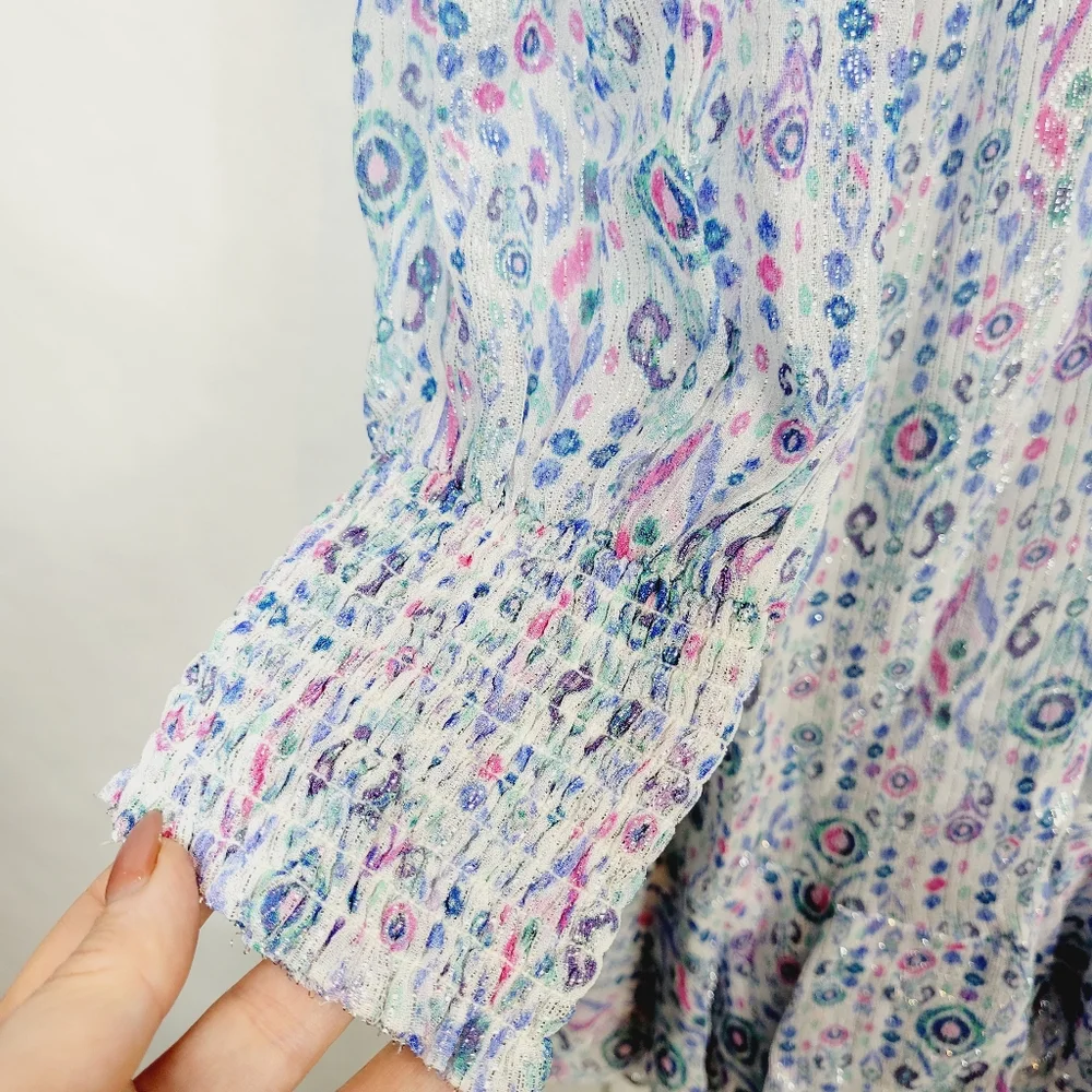 Rococo sand blue metallic mini dress - Picture 5 of 11